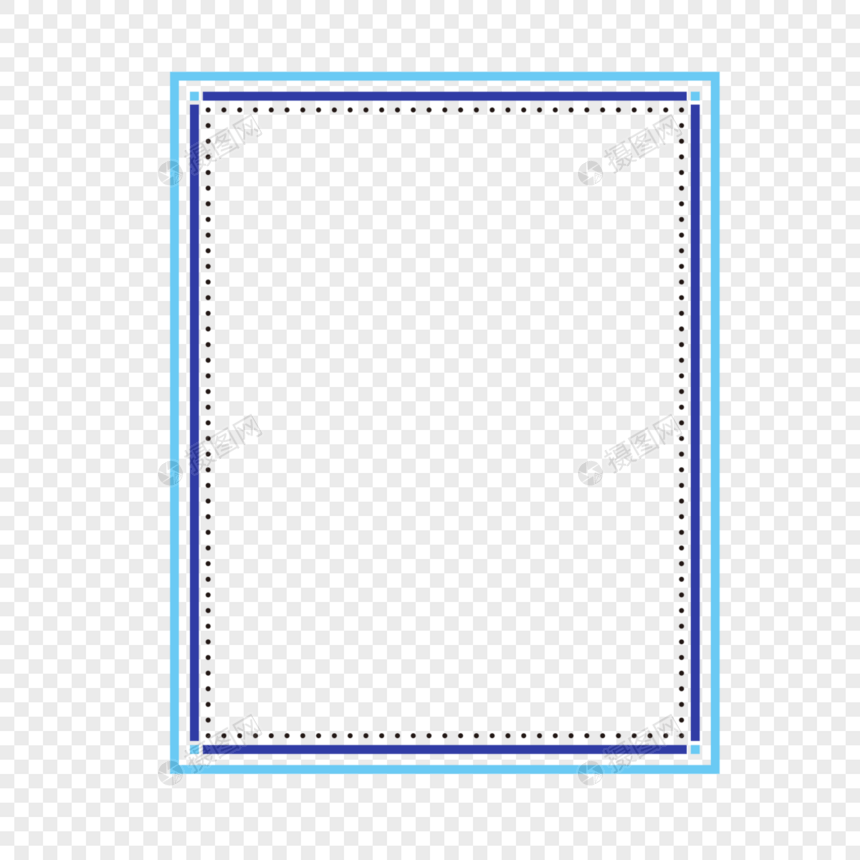 长方形蓝色边框图片