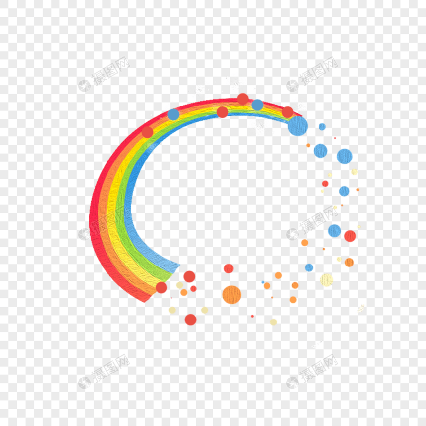美丽的彩虹和彩色圆点图片