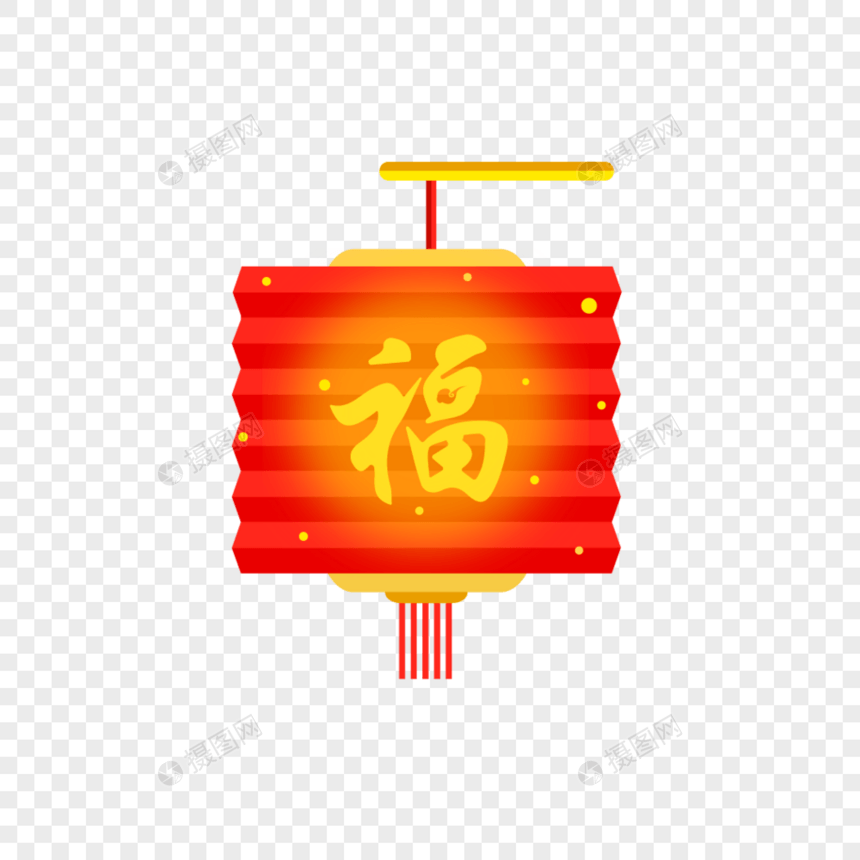 春节纸质折纸灯笼元素图片