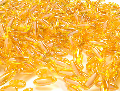 养生胶囊鱼油金黄色高清图片