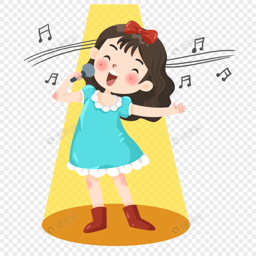 唱歌的小女孩图片