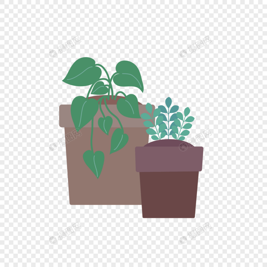 矢量盆栽植物素材图片