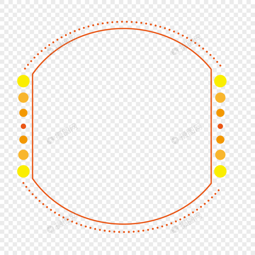 黄色圆弧边框图片
