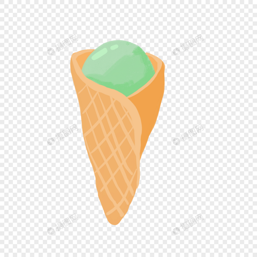 绿色冰激凌图片