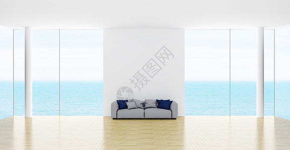 床白色休闲海景房设计图片