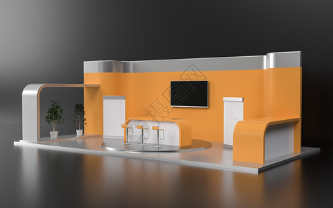 办公室盆栽展台空间模型设计图片