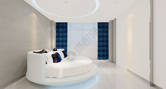 舒服睡觉圆床房主题酒店设计图片