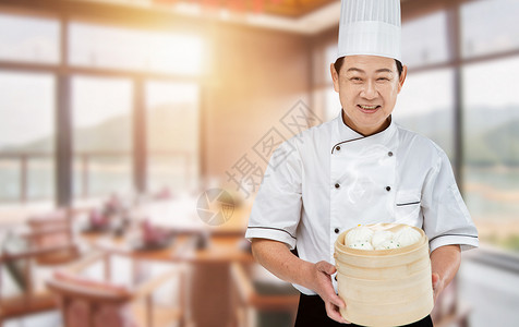 一盘美味饺子酒店厨师设计图片