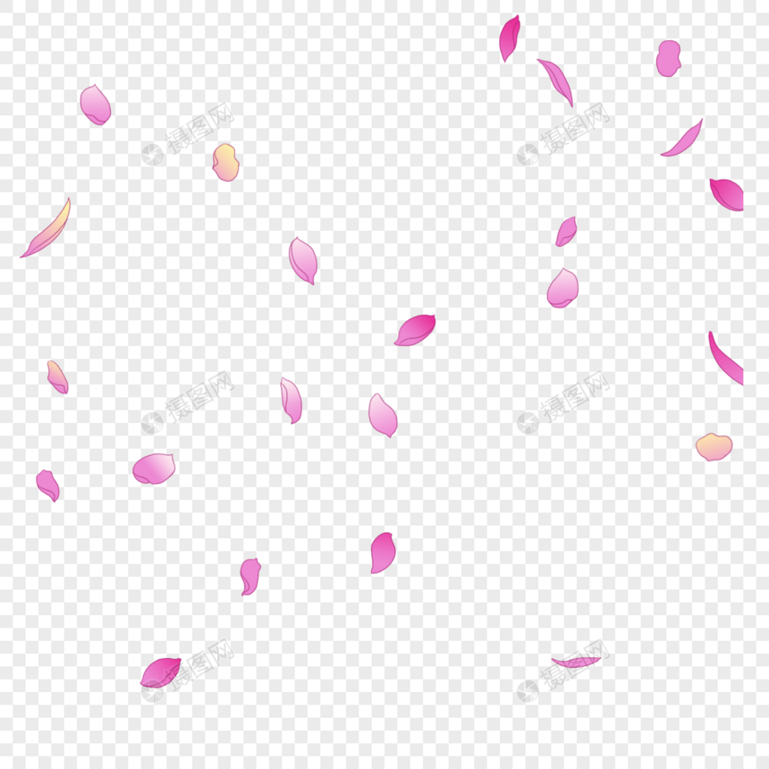 粉色花瓣飘落元素图片