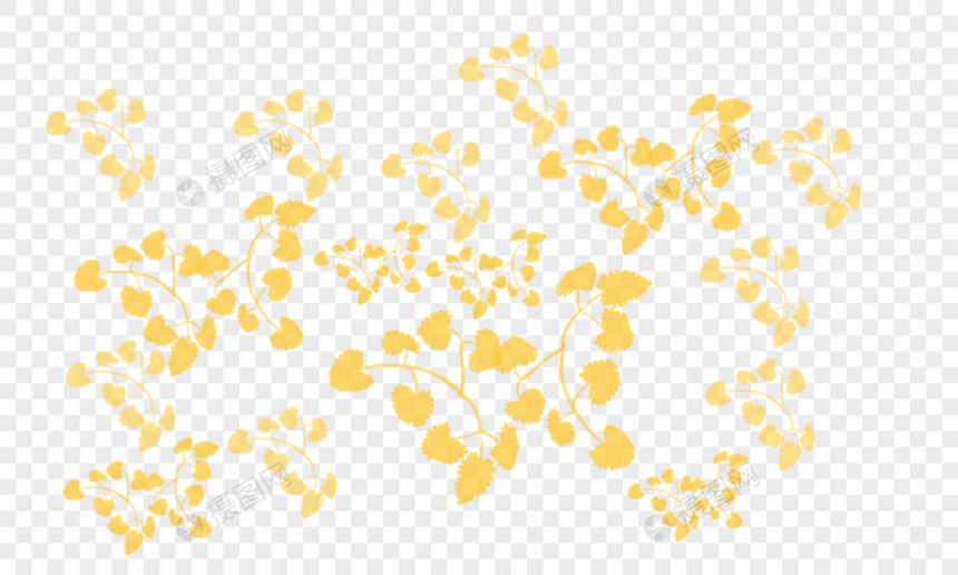 黄色叶子底纹素材图片