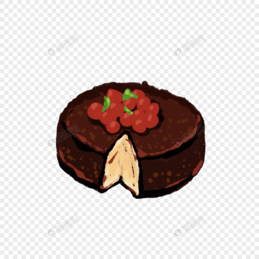 卡通缺一角的巧克力蛋糕图片