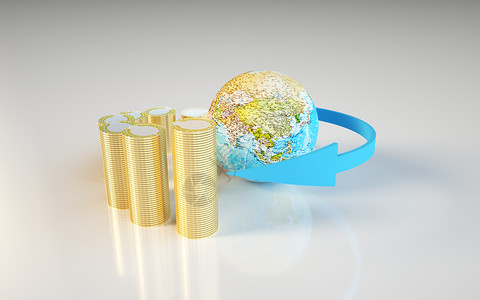 金属感地球全球金融贸易设计图片
