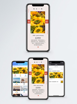 向日葵阳光每日一签手机海报配图模板