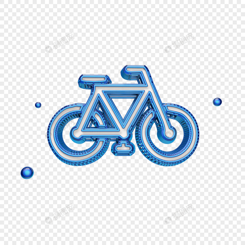 蓝色创意自行车图标图片