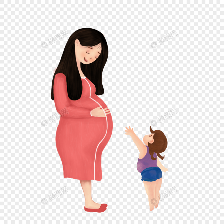 母亲节怀孕的母亲和孩子图片