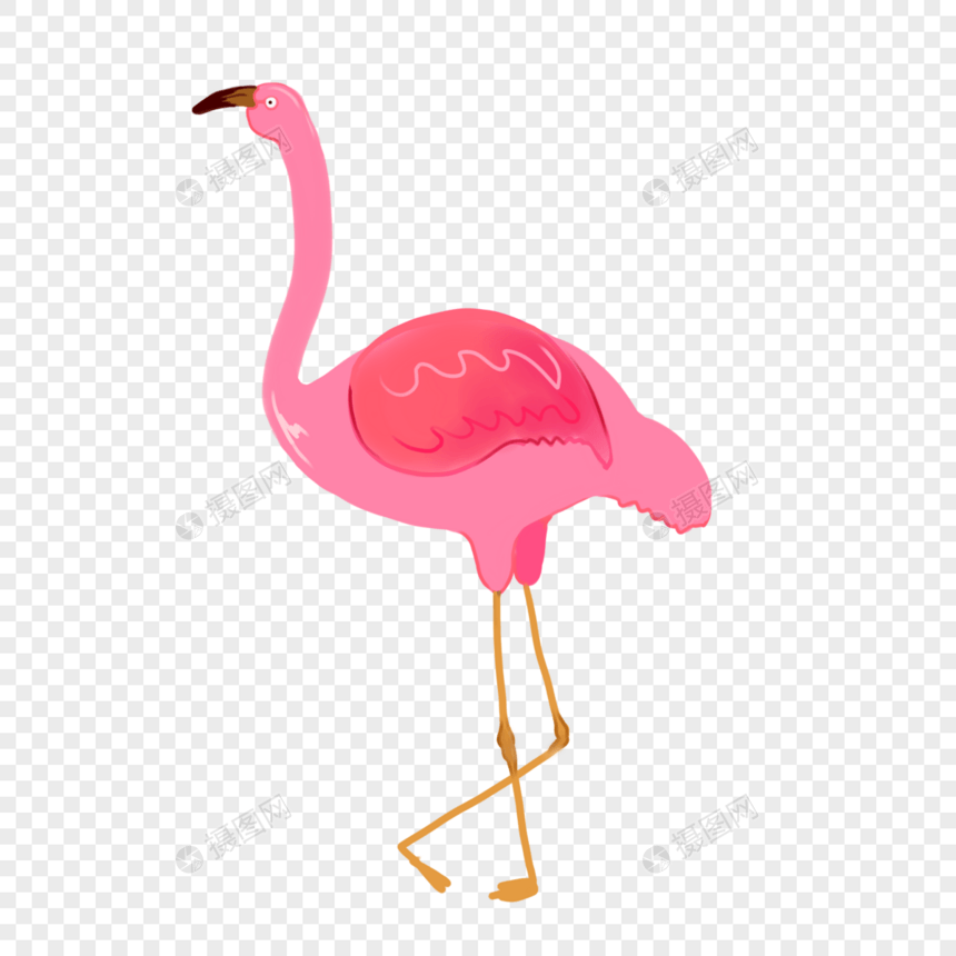 粉色卡通火烈鸟图片