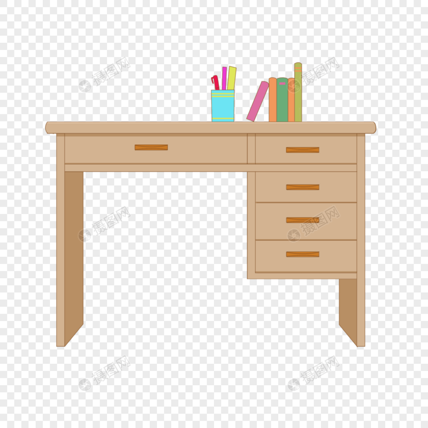 家庭书桌平面元素图片