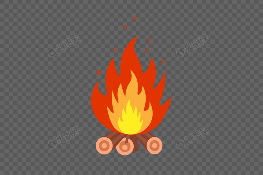 篝火火堆卡通素材图片
