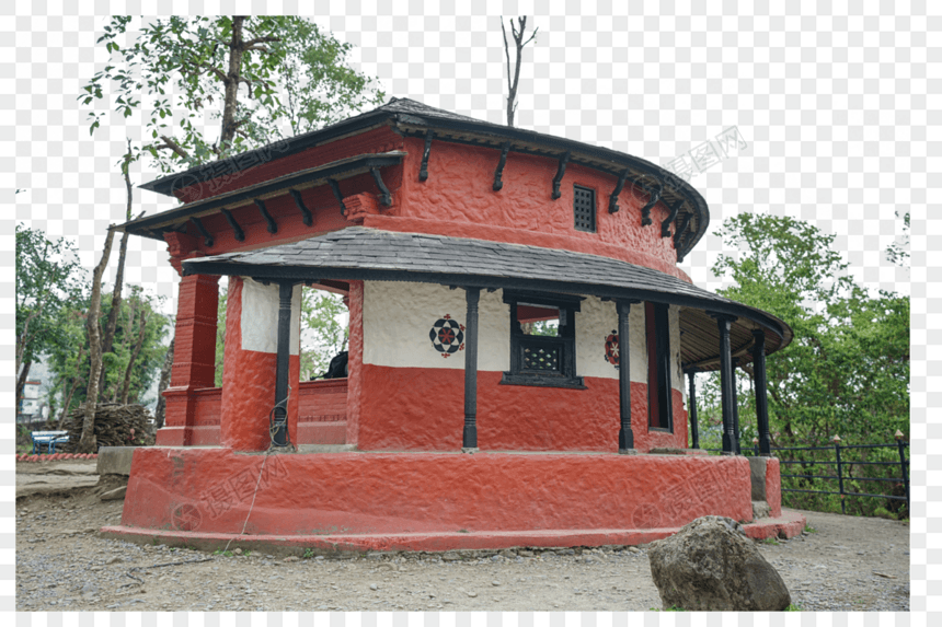 尼泊尔大卫瀑布印度教建筑图片