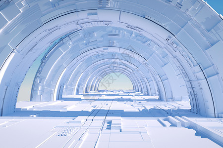 太空科幻走廊背景图片