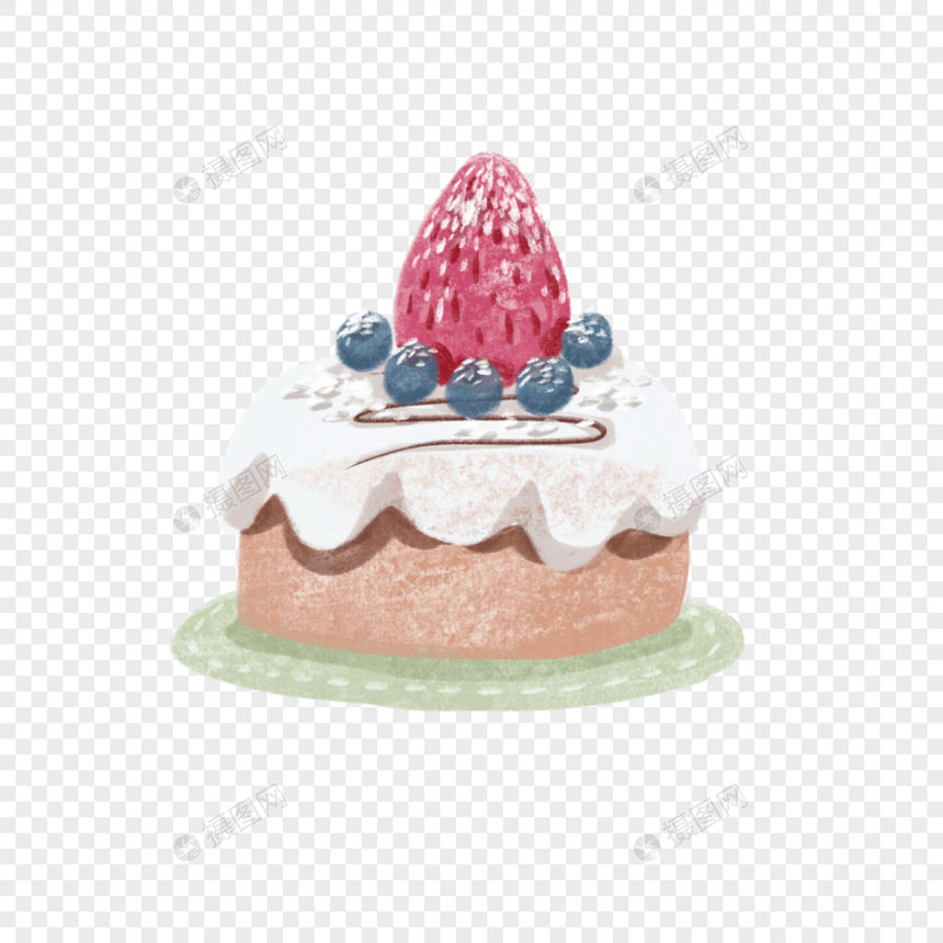 草莓糖霜蛋糕图片