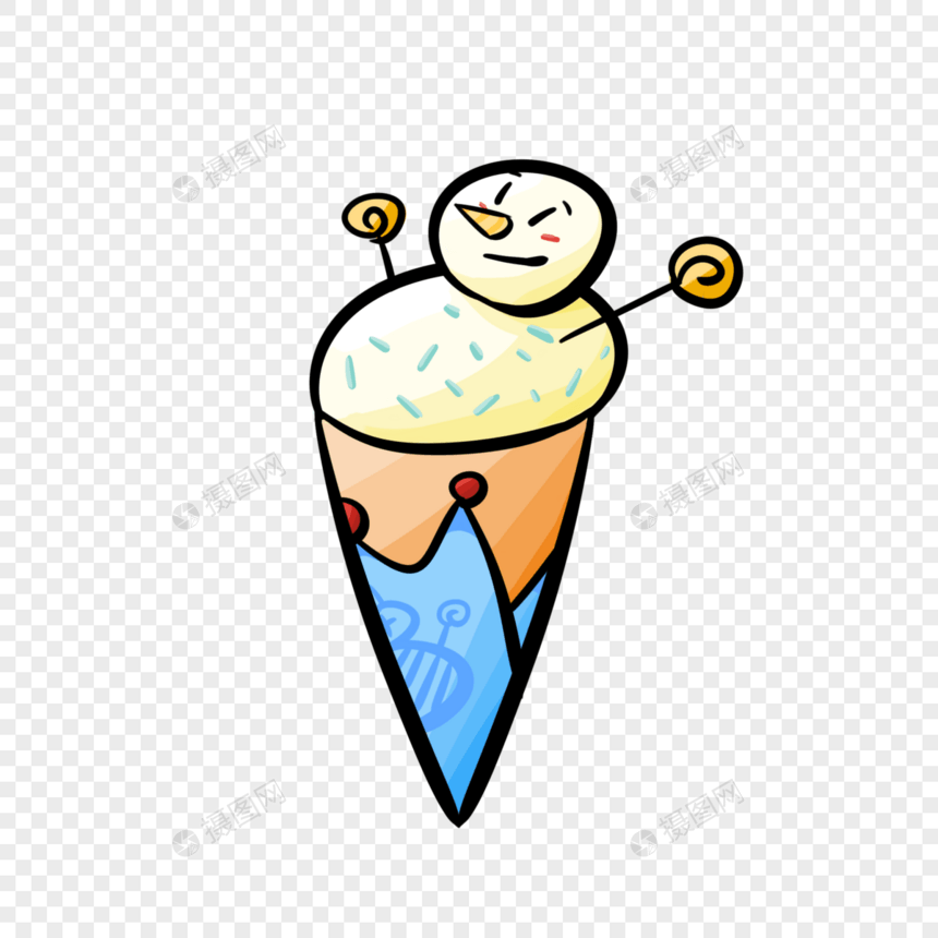 雪人冰淇淋图片