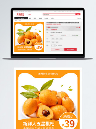 水果枇杷促销淘宝主图模板