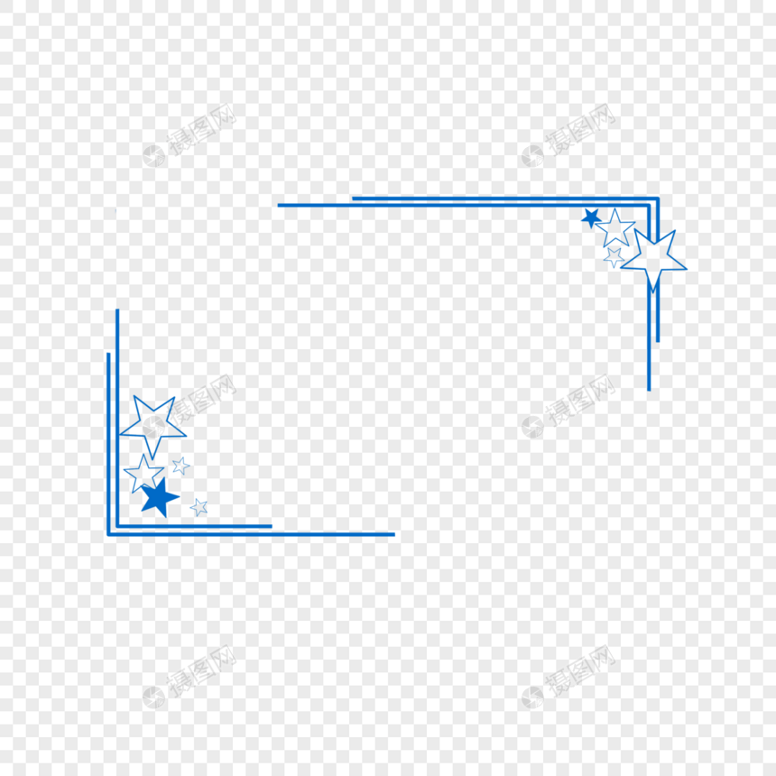 蓝色星星五角星边框图片