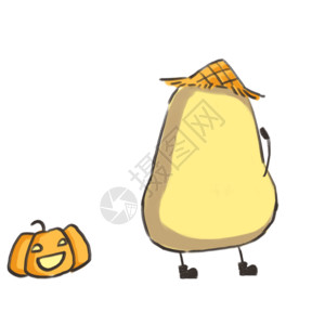 嫩南瓜小土豆卡通形象表情包gif高清图片
