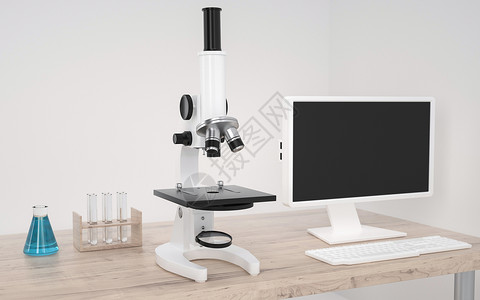 科学技术显微镜场景背景图片