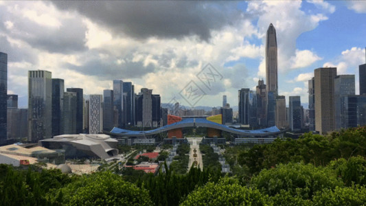 促进城市发展深圳CBD延时摄影GIF高清图片