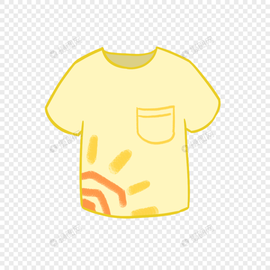 太阳图案黄色t恤图片