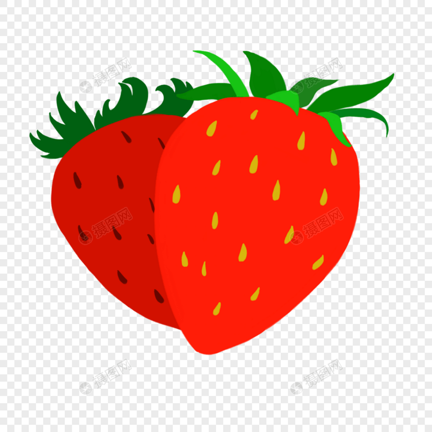 草莓水果红色水果元素图片