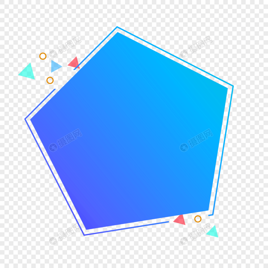 渐变蓝色五边形图片