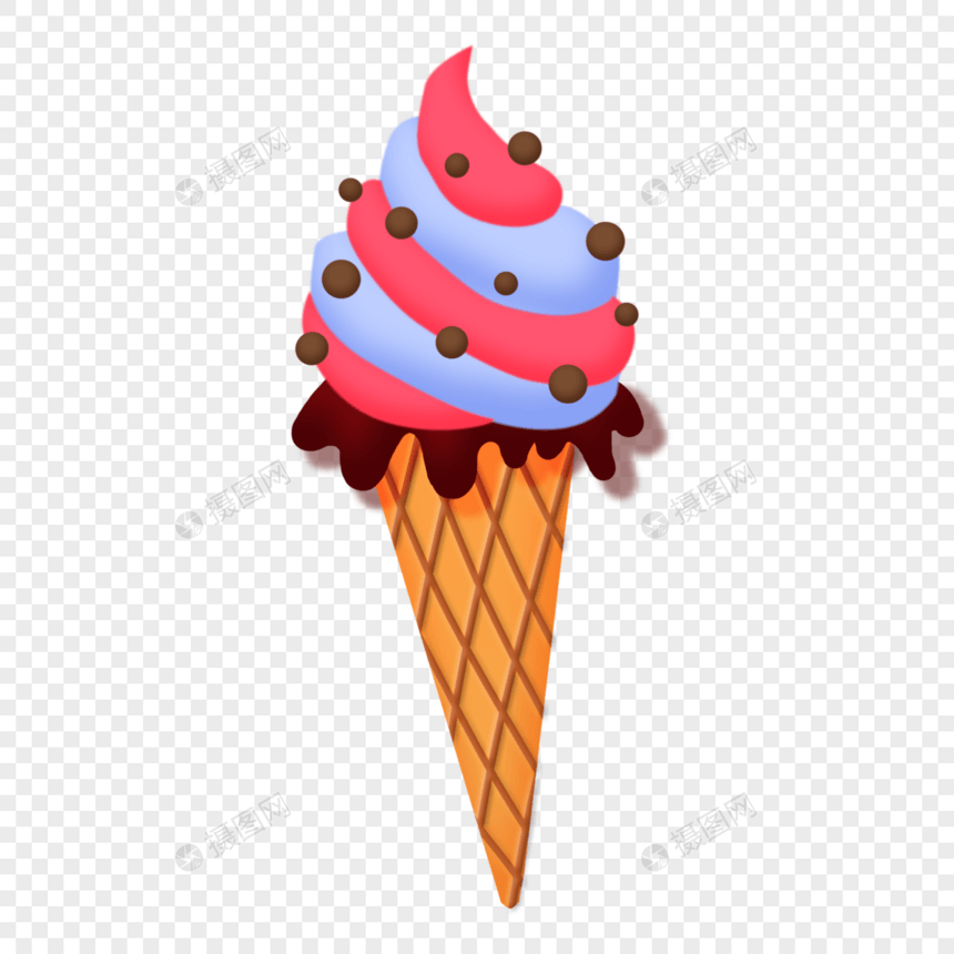 手绘卡通彩色冰淇淋图片