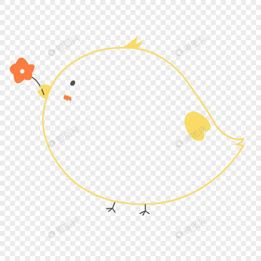 小鸟卡通动物可爱边框素材图片