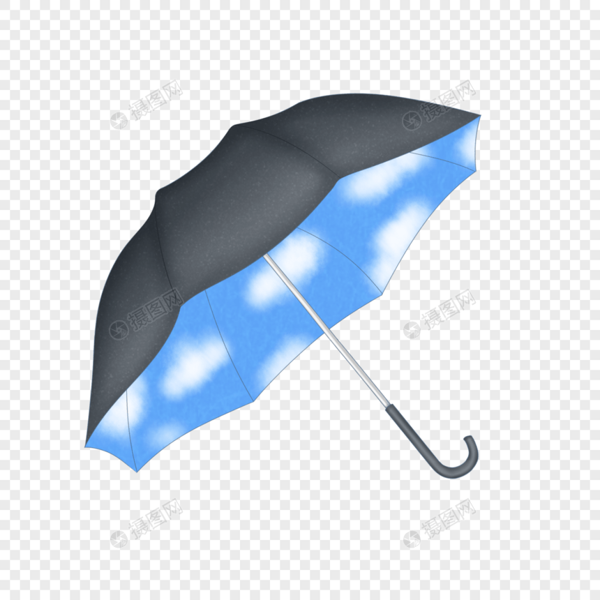 手绘卡通创意初夏可爱夏天雨伞元素免扣天空雨伞图片