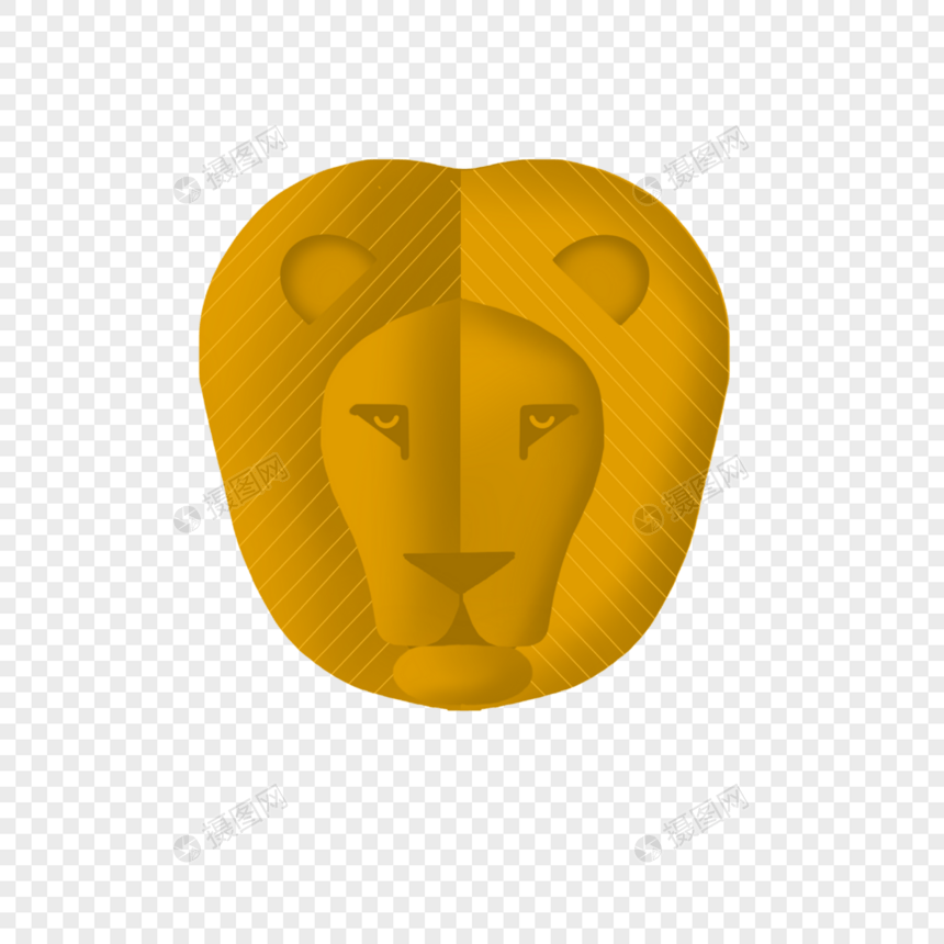 金色狮子头图标图片