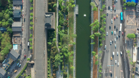 道路景观绿化航拍城市景观GIF高清图片