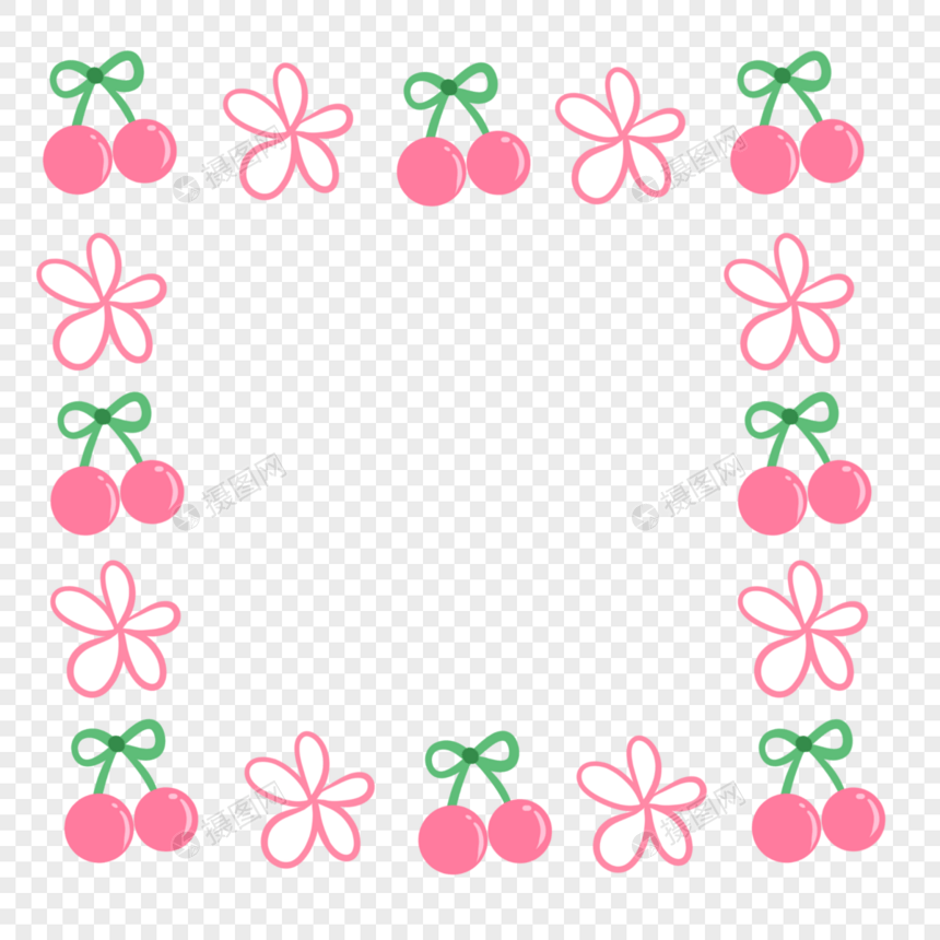樱桃花朵边框图片