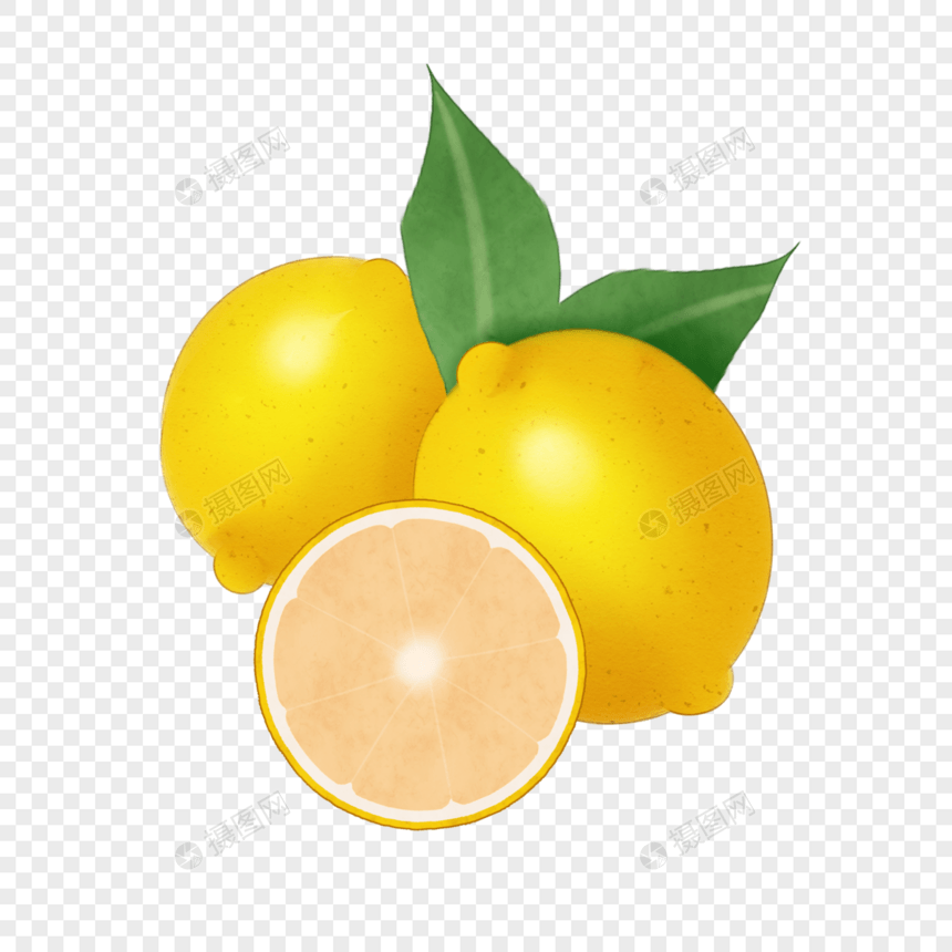 露出果肉的柠檬图片