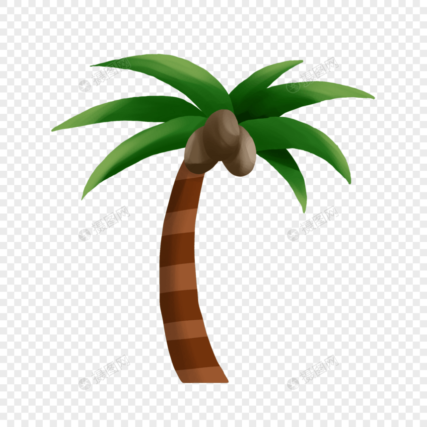 海边椰子树卡通素材下载图片