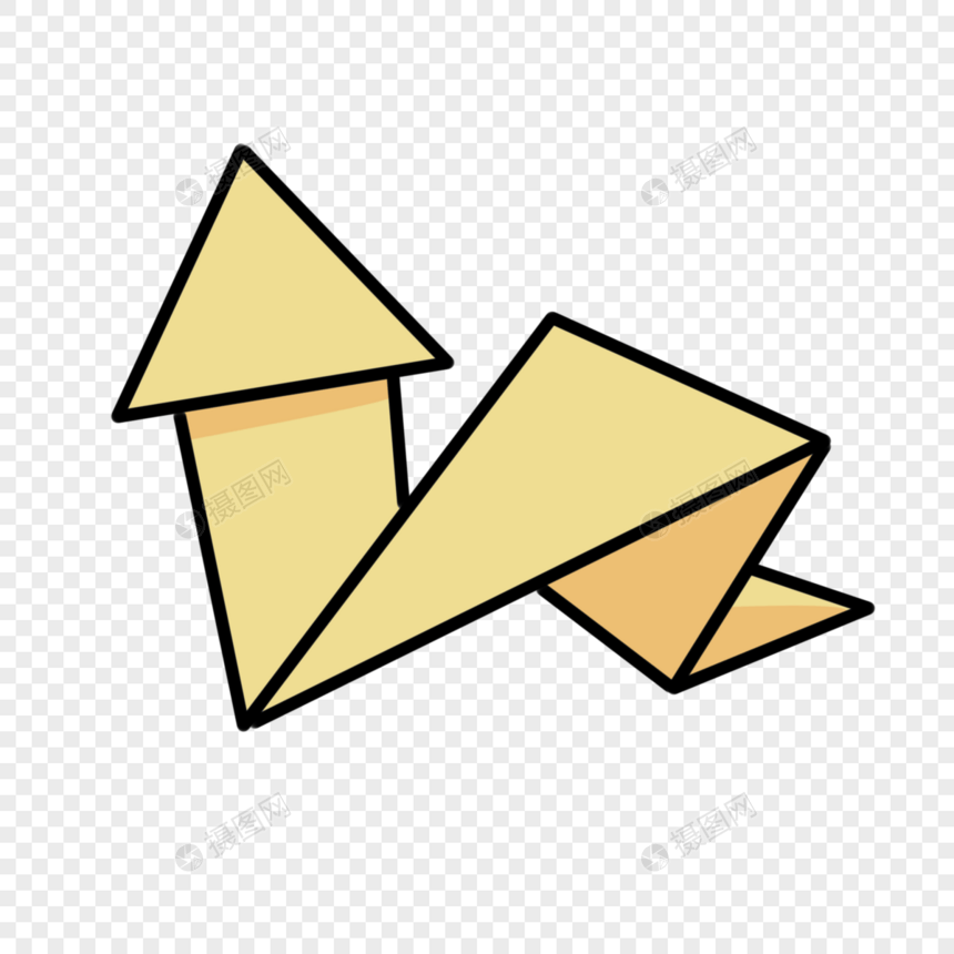 黄色折纸箭头图片