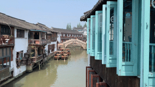 上海朱家角古镇小桥流水人家GIF图片