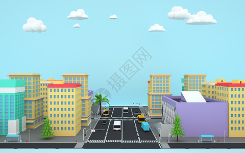 城市道路空间背景图片