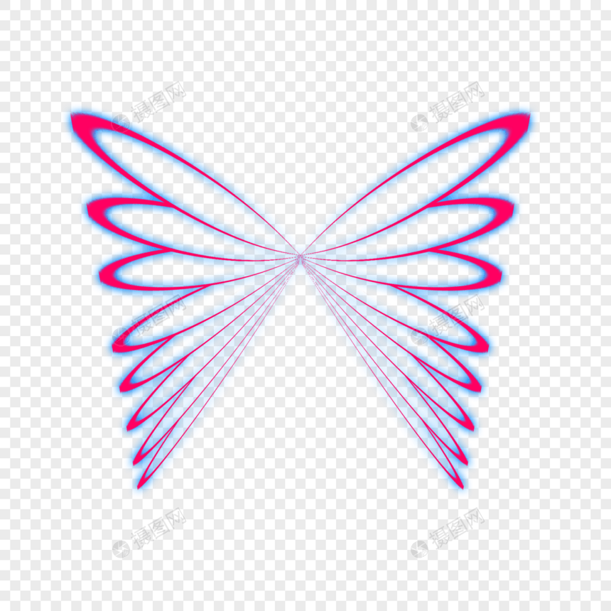 蓝紫色翅膀光效图片