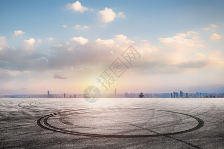 跑道圆城市道路背景设计图片