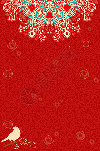 复古圣诞红色中国风背景设计图片