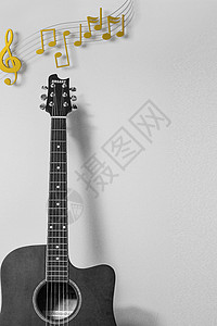 文艺清新音乐吉他背景设计图片
