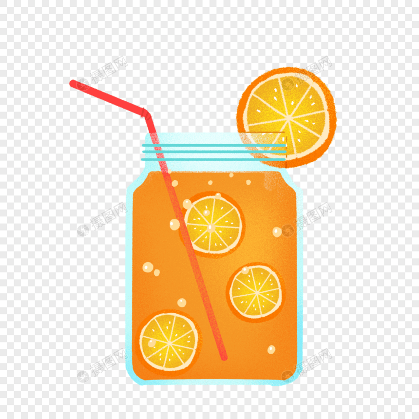 夏季冰爽的橙子汁图片